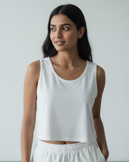 CROP TANK : DIVINE WHITE