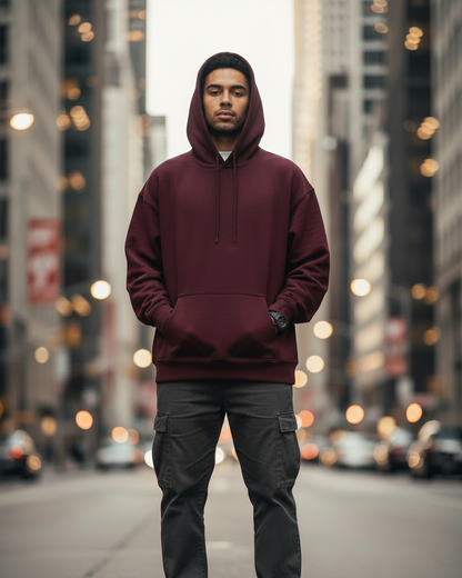 OVERSIZED HODDIE : DANGER MAROON