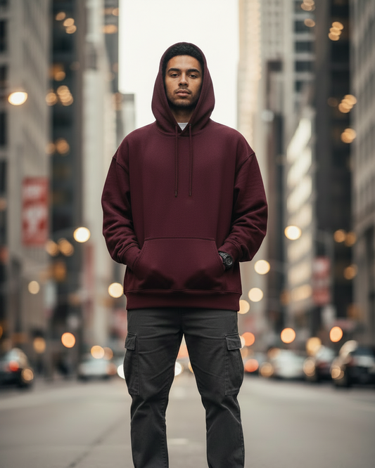OVERSIZED HODDIE : DANGER MAROON