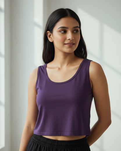CROP TANK : PURPLE