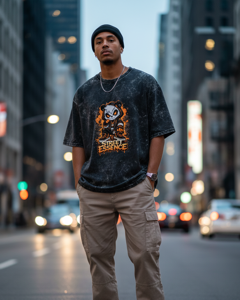 ACID WASHED OVERSIZED : STREET PANDA