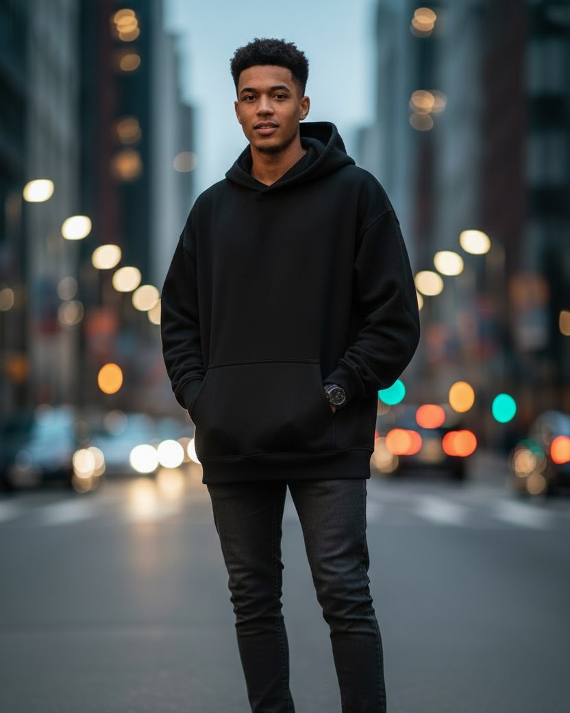 OVERSIZED HODDIE : BLACK