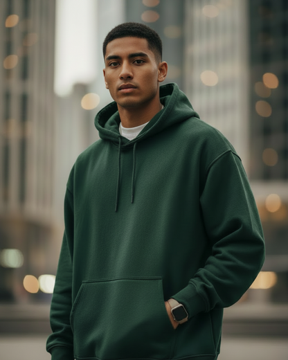 OVERSIZED HODDIE : BOTTLE GREEN