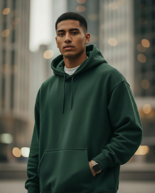 OVERSIZED HODDIE : BOTTLE GREEN